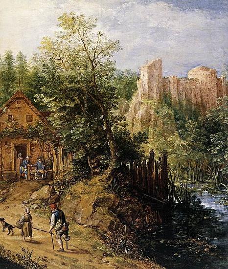 Mountain Valley with Inn and Castle, Pieter van Gunst